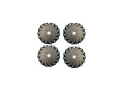 A set of EasyMech 152mm Aluminium Mecanum wheels (Bearing type rollers)-(4 pieces)